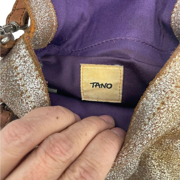 Tano metallic leather small crossbody bag purse - Picture 4 of 7